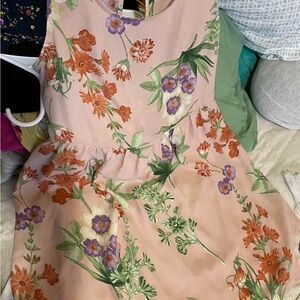 Timing Orange and Green Sleeveless Sundress